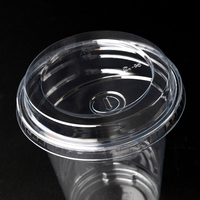 Couvre-boissons jetables écologiques en PET, transparents, à nervures, faciles à ouvrir, durables, 89 mm, 92 mm, pour usage en café et boissons