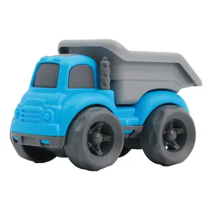 Мультяшный мини-самосвал Huiye с бесплатным колесом, пляжный грузовик, инерционный самосвал, пластиковые игрушечные транспортные средства с трением, самосвал, грузовик, игрушка для детей