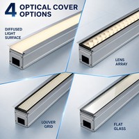 Luminaire linéaire LED encastré 24W-72W avec grille de lentilles en verre plat pour les communautés résidentielles, les ponts piétons et les places publiques