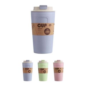 Gobelet à café réutilisable portable en fibre de bambou vert personnalisé 420 ml avec couvercles - Product Image 2