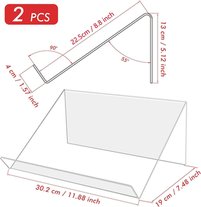 <span class=keywords><strong>Support</strong></span> d'affichage autoportant en acrylique transparent avec rebord de 1,5 pouce, <span class=keywords><strong>support</strong></span> multifonctionnel pour iPad, ordinateur portable, livres, cadres photo, <span class=keywords><strong>support</strong></span> en acrylique - Product Image 3
