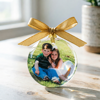 Personalisierter Vollfarbiger Foto-Kristall Ovaler Weihnachtsschmuck Maßgefertigtes Familien-Andenken Weihnachtsdekoration