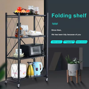 Có thể gập lại màu đen kệ lưu trữ thép Kệ estantes di động gấp kệ 5 Lớp Gấp kệ lưu trữ cho nhà - Product Image 5