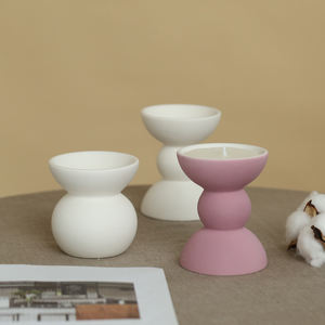 Stoples lilin Mini 2 Oz 50ml kecil merah muda kecil keramik kecil stoples lilin vas mewah - Product Image 5