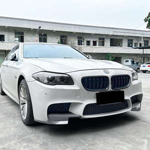 Bmw Front Lip Spoiler Carbon Fiber Texture Piano Black Adhesive For 5 Series M5 F10 F11 2011 2017 Car Body Kit - Product Image 2