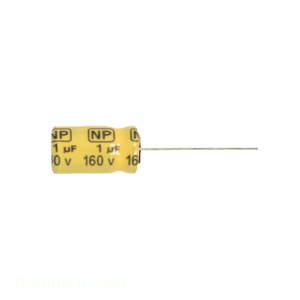 ตัวเก็บประจุแบบคาปาซิเตอร์ ยี่ห้อ Manufacturer Channel รุ่น CAP ALUM 1MFD 160V RADIAL RN010M2C-0611 - Product Image 1