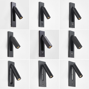 Lámpara de Pared Minimalista Moderna, de Aluminio, con Cabezal Giratorio, Luz LED de Lectura, Aplique de Pared <span class=keywords><strong>Empotrado</strong></span> para Dormitorio, Habitación de Huéspedes - Product Image 2