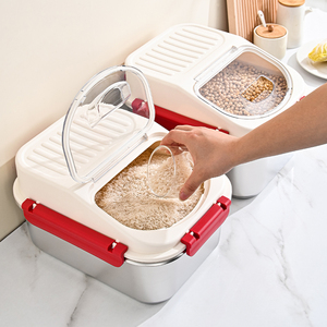 304 Stainless Steel Thickened Rice Bucket, Dog Food Bin, Grain Storage Container, Freeze-Dried Food Storage Tub - Product Image 4