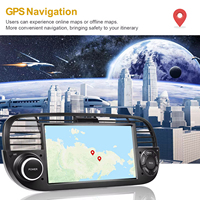 Autoradio Android Podofo 7 pouces 2+64 Go, CarPlay sans fil, Android Auto, compatible avec Fiat 500 2007-2015, GPS, WiFi, double USB, FM, RDS