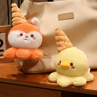 Peluche Pieuvre Glacée Adorable, Super Douce, Anti-Stress, avec Logo Personnalisé, Pendentif Lapin en Peluche, Porte-clés de Sac