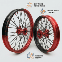 Jeu de roues Surron Light Bee X 1.6x21 2.15x18 bicolore noir-rouge, moyeu CNC 7075-T6, jantes de performance pour la course, pièces de modification