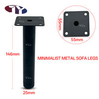 Pieds de meubles ronds en métal réglables en hauteur JIEYING, noir mat, support de meuble, pied de canapé, pied de meuble TV, pied de meuble de rangement
