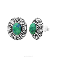 Boucles d'oreilles en argent sterling S925, argent antique, turquoise vintage, prix d'usine pour les commandes en gros