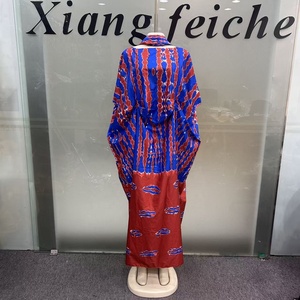Nouvelle Robe d'été pour <span class=keywords><strong>femme</strong></span>, ample et décontractée, style ethnique, imprimé africain traditionnel Dashiki, grande taille, Abaya Kaftan, pour soirée - Product Image 4