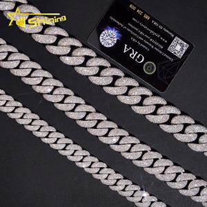 Dây chuyền Hip Hop sang trọng dành cho rapper, mạ đá, bạc 925, 20mm 22mm 23mm, bộ mạ Moissanite, kiểu Cuban Link - Product Image 6