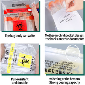 אריזה רפואית רוכסן איטום biohazard פה קנגורו מסמך pouch קנגורו 4 שכבות דגימה שקית תחבורה - Product Image 6