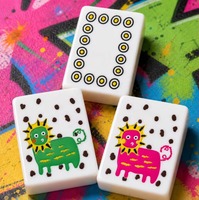 Mahjong américain New Blue Lagoon, tuiles en acrylique artistiques, taille et couleur personnalisées, durables, portables, respectueux de l'environnement