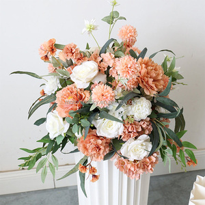 Boule <span class=keywords><strong>de</strong></span> fleurs ronde en soie <span class=keywords><strong>de</strong></span> luxe, taille personnalisée, <span class=keywords><strong>bordeaux</strong></span>, orange, blanc, pour mariage, fête des mères, arrangement <span class=keywords><strong>de</strong></span> centre <span class=keywords><strong>de</strong></span> table, décoration - Product Image 4