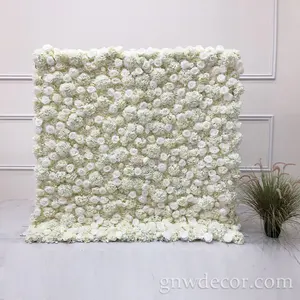 Vendite dirette della fabbrica su misura rosa Faux Flower Wall background 3d Flower Wall Decor Wedding Roll Up Flower Wall