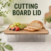 Boîte à collation avec planche à découper 2-en-1, couvercle en bois, conteneur de stockage alimentaire portable pour les déplacements, cuisine nomade
