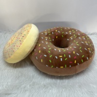 Coussin en forme d'anneau en peluche donut spongieux en peluche coussin impression numérique 3d coussins de canapé en forme de nourriture beignet jeter oreiller