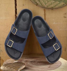 Sandales à double boucle marine, tongs décontractées à bout ouvert, sandales confortables à sangle réglable avec semelle en caoutchouc durable - Product Image 4