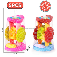 Ensemble de 5 jouets de plage en plastique pour enfants, sablier, outils de plage, jouets d'été pour la sable-locaille en plein air