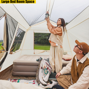 YGY, tienda familiar para acampar al aire libre, gran 6,0, configuración instantánea, revestimiento de PU negro de 3000mm + tela Oxford, un dormitorio para toldo de Villa - Product Image 4