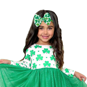 Diademas de nailon de trébol con Lazos Verdes para bebé. Día de San Patricio Arcos Infantes Niños <span class=keywords><strong>Accesorios</strong></span> para el cabello - Product Image 2