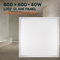 Panneau lumineux LED anti-éblouissement 40W 600 x 600 avec cadre sans vis pour applications de plafond en projet
