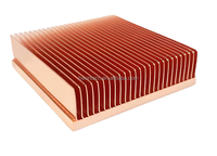 Dissipateur thermique en cuivre personnalisé industriel avec ailettes de refroidissement denses pour modules de contrôle électroniques