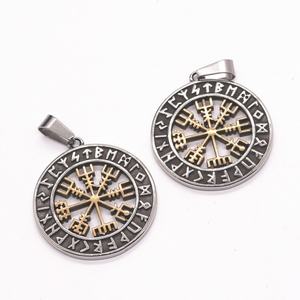 Collier boussole viking en acier inoxydable pour homme, collier vintage étoile du nord, bijoux de pirate ronds - Product Image 3