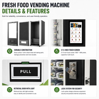 21,5 inch touchscreen kassa-loze betaalautomaat slimme salade-automaat verse fruitpot yoghurt dessert automaat selfservice kiosk