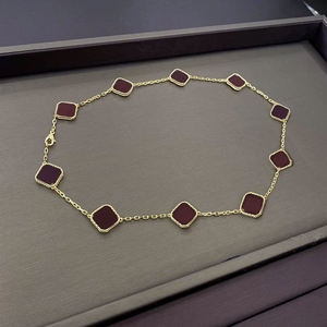 Collier de fleurs porte-bonheur plaqué or 18 carats en argent 925 de haute qualité Collier de 10 fleurs en agate naturelle - Product Image 1