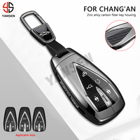Protecteur de clé télécommande intelligent en alliage de zinc et fibre de carbone avec porte-clés pour Changan CS35 CS55 PLUS CS75plus UNIV UNIT X5 X7 UNIK
