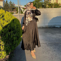 Vêtements ethniques de prière islamique, haut de gamme, arabe noir, Jacquard en Satin, Abaya, Hijab, dubaï, Robe de Ramadan musulmane