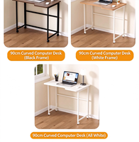 Bureau d'ordinateur pliable avec cadre en bois, poste de travail mobile, table réglable et portable pour la maison, l'étude et les petits espaces