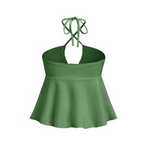 Top ultra court <span class=keywords><strong>pour</strong></span> femmes européennes et américaines Pure Desire Sexy Halter Neck Back Tie V-Neck Jumpsuit Women for Summer Party - Product Image 5