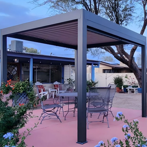 Pérgola de Diseño Sólido <span class=keywords><strong>Gardenline</strong></span> 10x12, Construcción de Aluminio, Sistema de Techo Fijo, Protección para Todo Clima, Uso en Balcones, Iluminación LED - Product Image 4