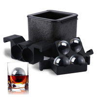 Grand moule à glaçons sphériques en silicone pour whisky, moule à glaçons transparents en cristal, diamètre 6 cm, grand moule à glaçons sphériques en silicone