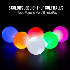 Factory Wholesale High Quality Custom Logo Printing Night Light Up Glow Electronic LED Golf Balls