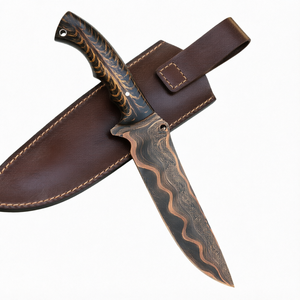 Cuchillo Plegable Táctico EDC de Grado Industrial con Mango de Madera de 3.7 Pulgadas, Clip Trasero con Botón de Empuje, Acero de Damasco, OEM - Product Image 1