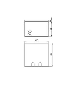 Prise de courant au sol intemporelle avec fente en U et couvercle en acier inoxydable brossé pour sols surélevés et en béton - Product Image 6