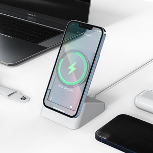 Cargador Inalámbrico Magnético Portátil 2 en 1, Base de Carga con Soporte para Teléfono, Compatible con <span class=keywords><strong>iPhone</strong></span> <span class=keywords><strong>12</strong></span>/13/14/15/16/17 Pro Max y Reloj, Carga Rápida de 18W Tipo-C - Product Image 2