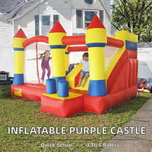 Castillo Inflable Comercial de PVC, Torre de Juegos con Tobogán y Malla para Fiestas en el Patio y Juegos al Aire Libre - Product Image 2