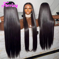 Peluca sin pegamento de cabello liso vietnamita SDD, peluca de encaje HD al por mayor, peluca de cabello humano vietnamita súper doblemente estirado con encaje frontal