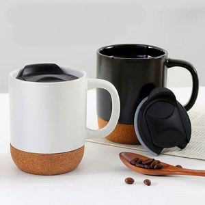 Taza de Cerámica Ecológica con Logotipo Personalizado, Base de Corcho, Tapa Deslizante, Mantiene las Bebidas Calientes/Frías, 13oz 375ml, para Café, Té, Cerveza, Leche - Product Image 2