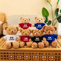 Boneka Beruang Teddy Berpakaian Kaos Sweater Hoodie, Boneka Hewan Isi Dakron, Hadiah Perusahaan Mesin Cakar