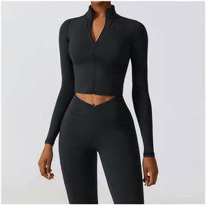 Logo personnalisé OEM en nylon avec élasthanne Personnaliser le design Veste de sport personnalisée pour femmes Vêtements de sport - Product Image 3