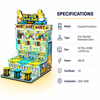 Machine à grue à balles volantes Nailong pour 3 joueurs, à monnayeur, en métal et plastique, version anglaise, garantie 1 an, jeu d'arcade à rédemption de prix